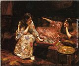Henry Siddons Mowbray Famous Paintings - Repose, A Game of Chess
